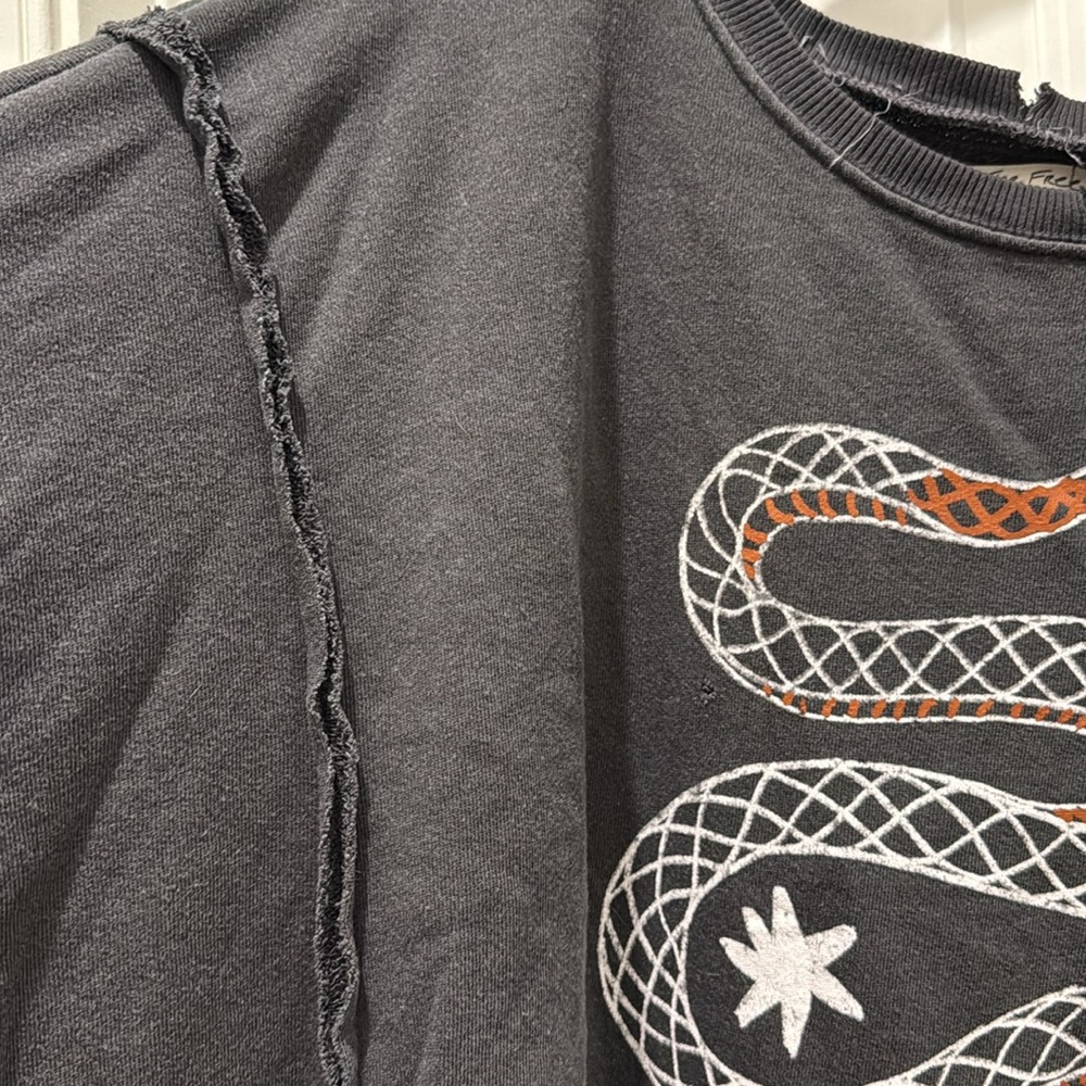 FREE PEOPLE WE THE FREE GRAPHIC CAMDEN SWEATSHIRT “SNAKE COMBO” NWOT sz M - Picture 6 of 8